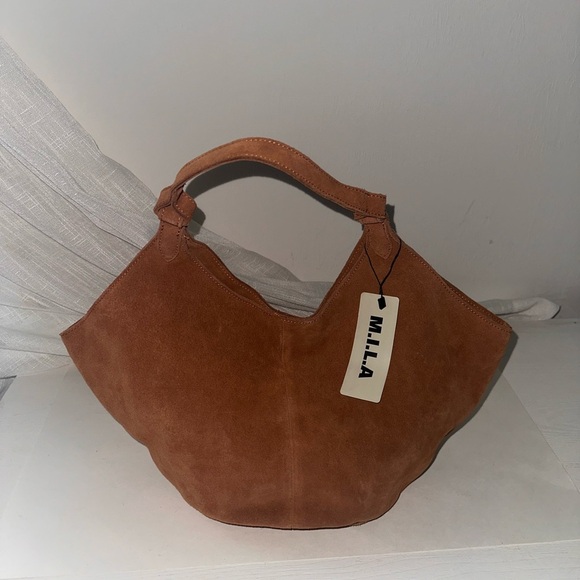 M.I.L.A. Emma Suede Bag in Brown Toffee - Picture 6 of 11